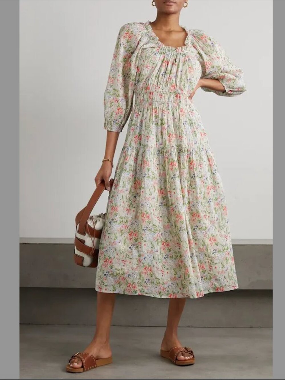 The Great Moonstone Floral Midi Dress Sz 1 SMALL